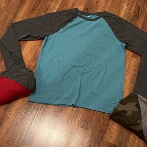 Boy’s long sleeve baseball style tees